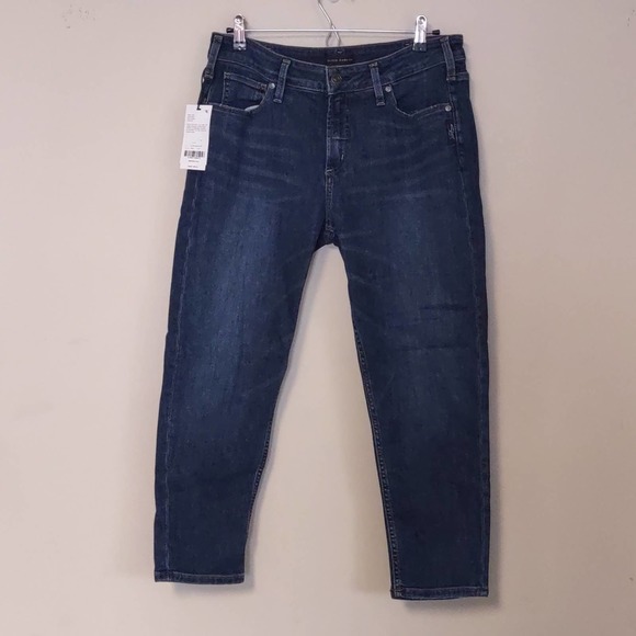 Silver Jeans Avery Skinny Crop 32W X 25L Dark Sandblast - Picture 2 of 11